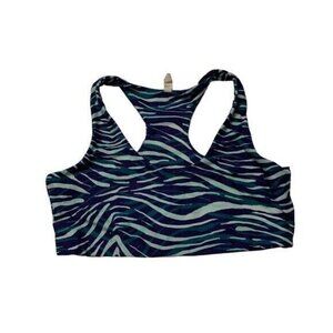 Sage Multicolor Animal Print Racerback‎ Sports Bra Stretchy Supportive Large